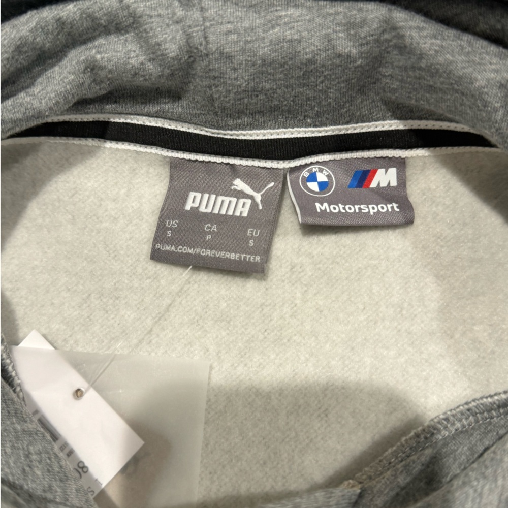 NWT gray BMW M Sport Motorsport Hoodie hooded Sweatshirt Sz S - Picture 8 of 9